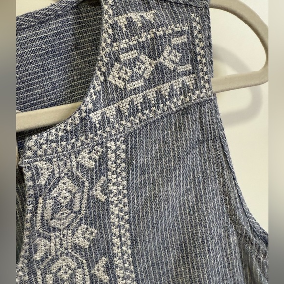 Beachlunchlounge Popover Shirt Embroidered Micro Stripe - Picture 3 of 5